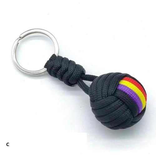 Porte-Clés Boule De Ultissée Parachute Créative,Porte-Clés Lanière,Porte-Clés Poing De Singe,Équipement Extérieur,Sac À Outils,Décoration De Face - Type C-C