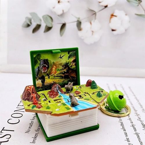 Porte-Clés De Livre Pop-Up Créatif En 3d,Pendentif De Puzzle Spatial,Soleil,Tridimensionnel - Type Dinosaur Paradise-Gr