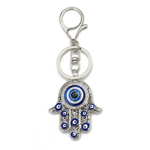 Porte-Clé ?il Porte-Bonheur Fatma Main C?ur Papillon,Porte-Clé De Voiture Bleu Turc Mauvais ?il Pour Femmes Et Hommes Bijoux Ey138 #C