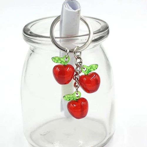 Porte-Clés En Forme De Fruit 3d En Acrylique,Mignon,Cerise,Pêche,Pomme,Fraise,Support De Voiture,Pendentif,Accessoires,Bijoux,Cadeau Pour Fille - Type Hb040-2