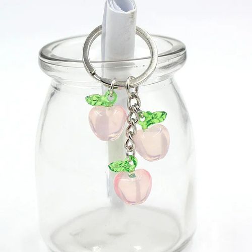 Porte-Clés En Forme De Fruit 3d En Acrylique,Mignon,Cerise,Pêche,Pomme,Fraise,Support De Voiture,Pendentif,Accessoires,Bijoux,Cadeau Pour Fille - Type Apple