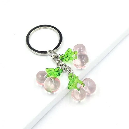 Porte-Clés En Forme De Fruit 3d En Acrylique,Mignon,Cerise,Pêche,Pomme,Fraise,Support De Voiture,Pendentif,Accessoires,Bijoux,Cadeau Pour Fille - Type Cherry