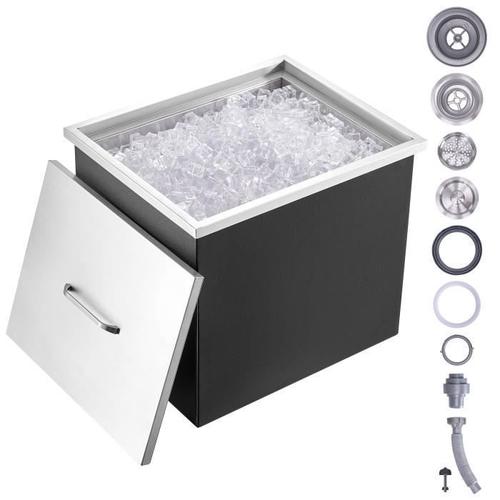 Bac À Glace Encastrable-Vevor-77,9 L -532x430x458 Mm-Boîte Isotherme Pour Glace-Pour Boissons Bières Fraîches Cuisine Extérieure