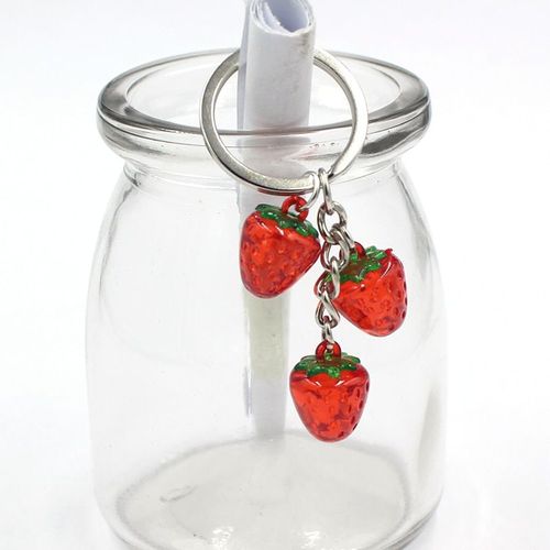 Porte-Clés En Forme De Fruit 3d En Acrylique,Mignon,Cerise,Pêche,Pomme,Fraise,Support De Voiture,Pendentif,Accessoires,Bijoux,Cadeau Pour Fille - Type Hb040-1
