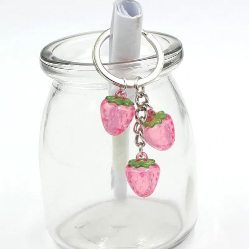 Porte-Clés En Forme De Fruit 3d En Acrylique,Mignon,Cerise,Pêche,Pomme,Fraise,Support De Voiture,Pendentif,Accessoires,Bijoux,Cadeau Pour Fille - Type Hb040-4