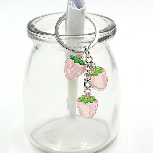 Porte-Clés En Forme De Fruit 3d En Acrylique,Mignon,Cerise,Pêche,Pomme,Fraise,Support De Voiture,Pendentif,Accessoires,Bijoux,Cadeau Pour Fille - Type Hb040-5