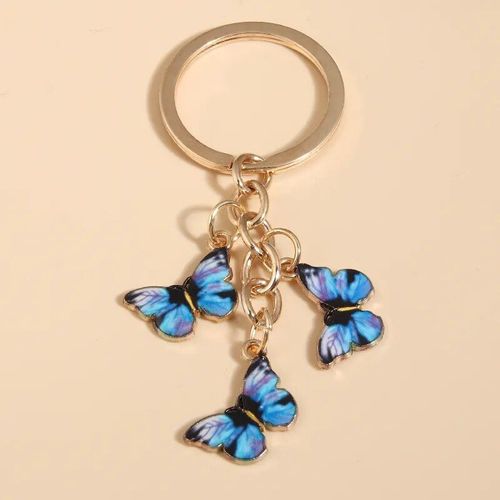 Porte-Clés Papillon Coloré En Émail,Mignon,Animaux Volants,Pour Femmes,Filles,Accessoire De Sac À Main,Bijoux Faits À La Main - Type E3869