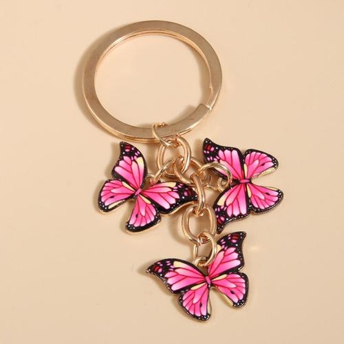 Porte-Clés Papillon Coloré En Émail,Mignon,Animaux Volants,Pour Femmes,Filles,Accessoire De Sac À Main,Bijoux Faits À La Main - Type E3879