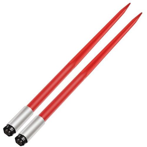Lance à Foin-VEVOR-2PCS Lance à Balles de Foin Carrée- 125 cm-Écrou Hexagonal Manchon-Rouge-pour Seaux, Tracteurs, Chargeurs