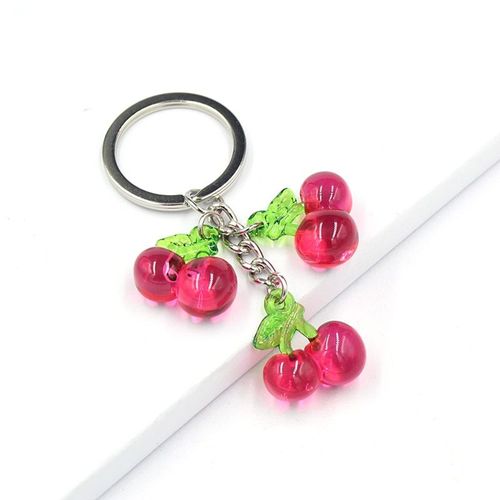 Porte-Clés En Forme De Fruit 3d En Acrylique,Mignon,Cerise,Pêche,Pomme,Fraise,Support De Voiture,Pendentif,Accessoires,Bijoux,Cadeau Pour Fille - Type Hb040-3