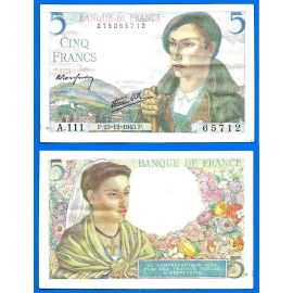 France 5 Francs 1943 Berger Billet Franc Frcs Frs Frc