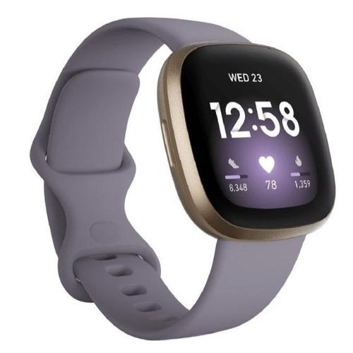 Fitbit Versa 3 Health And Fitness Watch - Chardon / Aluminium Or Pâle