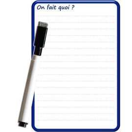 "Pense Bête Magnétique Frigo Effaçable Message 'on Fait Quoi' 15x10 Cm Avec Marqueur Effaçable Magnétique - Tableau Frigo Magnétique Effaçable - Idéal Pour Liste De Courses, Liste À Faire, Pense Bête"