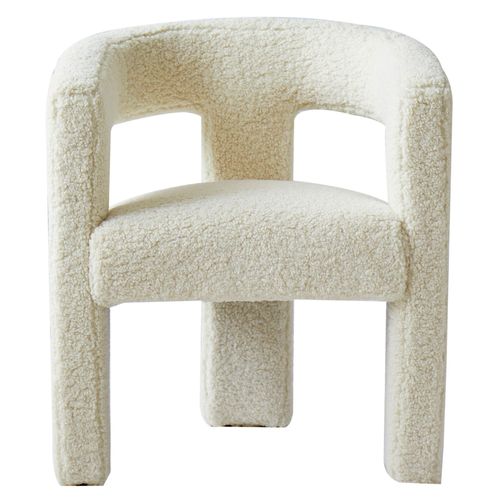 Fauteuil Scandinave En Bouclettes Blanches