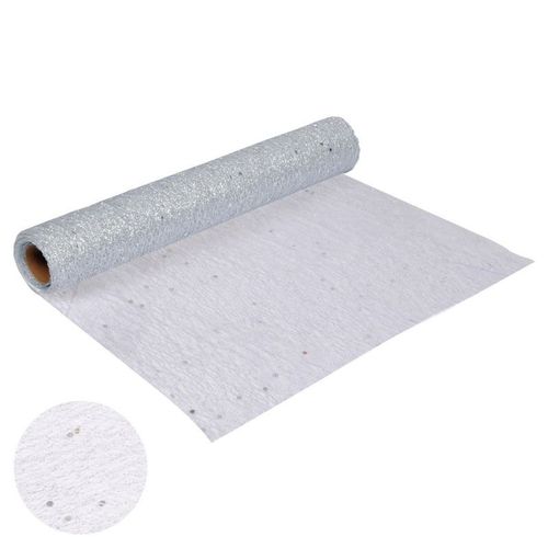 Paris Prix - Chemin De Table Jetable "Sequins" 30cmx4m Argent