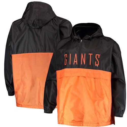 Veste Anorak À Demi-Zip Pour Hommes, Noire/Orange, San Francisco Giants Big & Tall Split Body