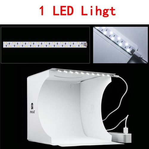 1 LED Light - Mini boîte à lumière pliable pour Studio de photographie, Kit de fond de Studio Photo, boîte à lumière pour appareil Photo DSLR