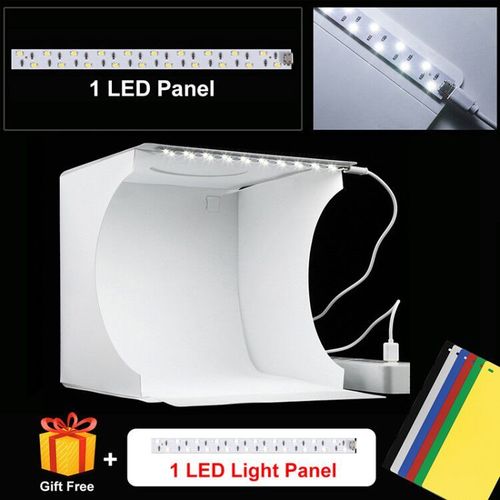 1 LED ma - boîte à lumière pliante de Mini Studio Photo, Kit de tente de Studio de photographie et 6 arrière-plans