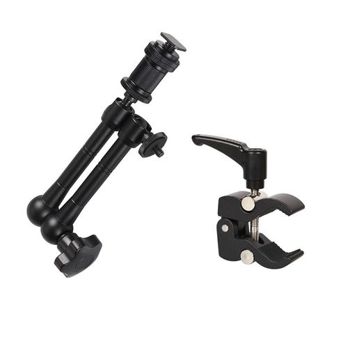 11in bras mag S Clamp - Bras magique de Super pince pour appareil Photo articulé, réglable,pour Canon, Nikon, Sony, support de moniteur Speedlight, Flash, Studio Photo