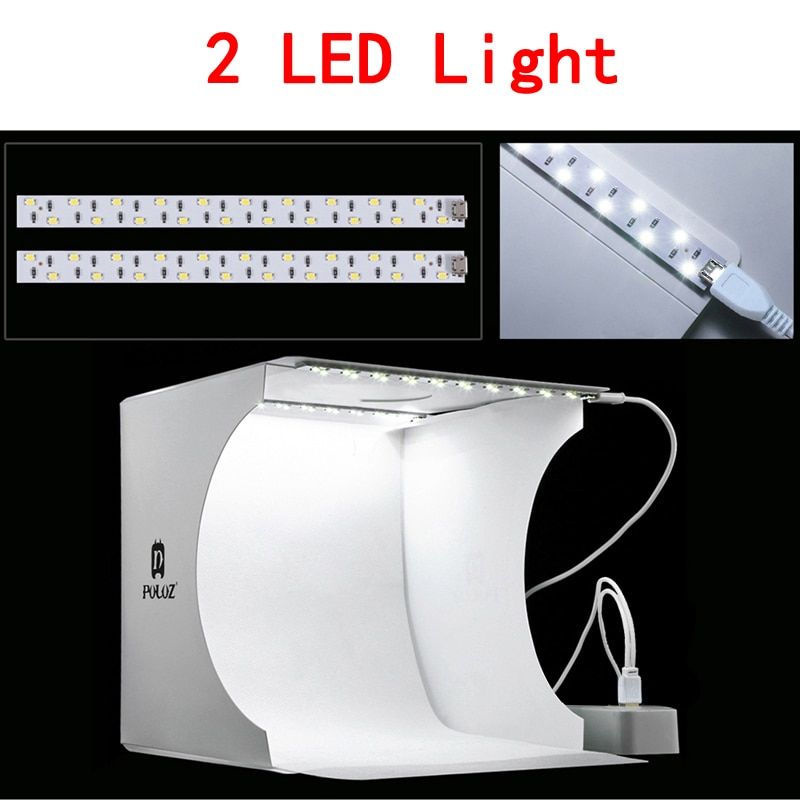 2 LED Light - Mini bote  lumire pliable pour Studio de ph...