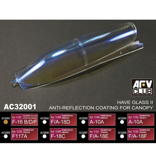 Accessoires Pour Vitrines : Revêtement Anti-Reflets : F-16 B/D/F - 1/32-Afv Club