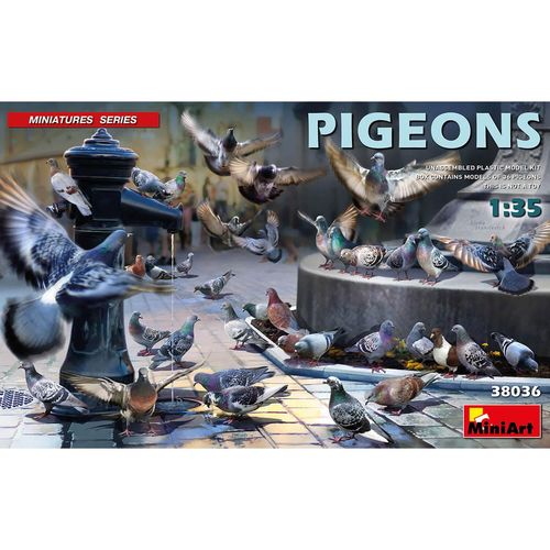 Accessoires De Dioramas : Pigeons-Mini Art