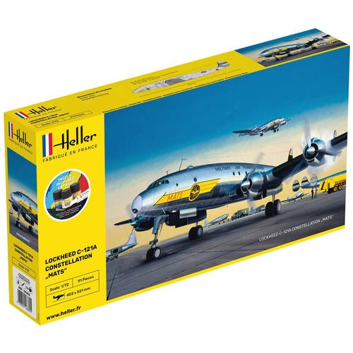 Maquette Avion : Starter Kit : C-121a Constellation Mats-Heller