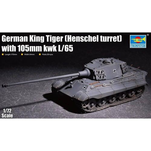 Maquette Char : German King Tiger (Tourelle Henschel) Avec 105mm Kwh L/65-Trumpeter