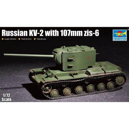 Maquette Char : Char Russe Kv-2 With 107mm Zis-6-Trumpeter