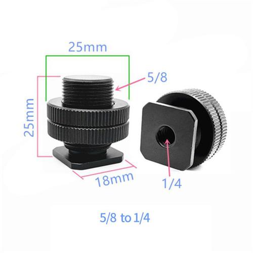 5 août au 1 avril pour Mic - Adaptateur de vis pour GoPro,Double écrou, support de trépied pour Flash Hot Shoe, caméra d'action DSLR, Studio Photo