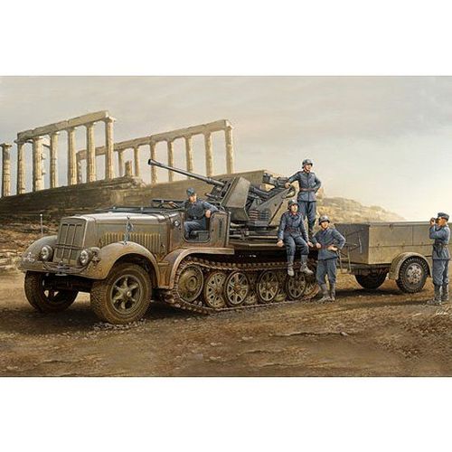 Maquette Half-Track : 3.7cm Flak 37 Auf Selbstfahrlafette : Sd.Kfz. 7/2 Version De Début-Trumpeter