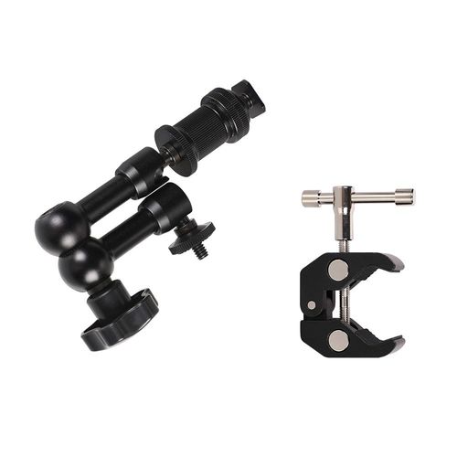 7in bras mag L Clamp - Bras magique de Super pince pour appareil Photo articulé, réglable,pour Canon, Nikon, Sony, support de moniteur Speedlight, Flash, Studio Photo