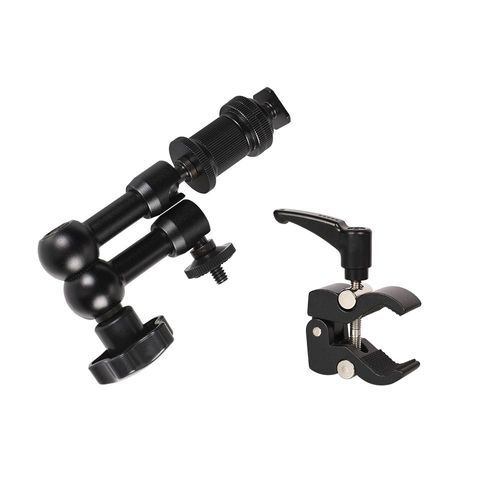 7in bras mag S Clamp - Bras magique de Super pince pour appareil Photo articulé, réglable,pour Canon, Nikon, Sony, support de moniteur Speedlight, Flash, Studio Photo