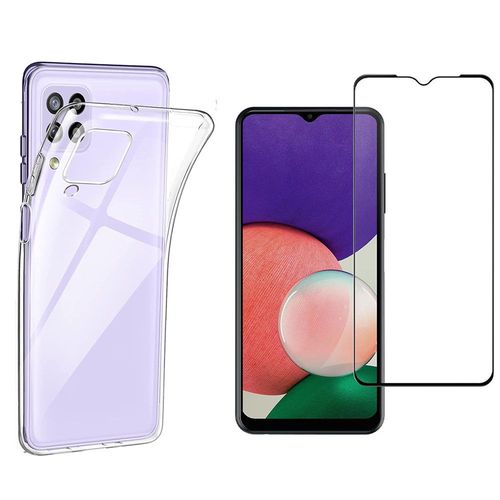 Protection Intégrale 360 Degres Samsung Galaxy A22 4g : Coque Gel De Protection En Tpu Invisible Arrière Transparente Et Protection Écran Full Cover Noir Samsung Galaxy A22 4g - Accessoires Pochette Case