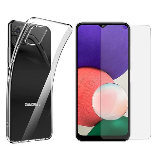 Protection Intégrale 360 Degres Samsung Galaxy A22 5g : Coque Gel De Protection En Tpu Invisible Arrière Transparente Et Protection Écran Classique Samsung Galaxy A22 5g - Accessoires Pochette Case