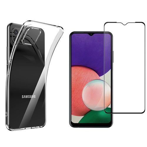 Protection Intégrale 360 Degres Samsung Galaxy A22 5g : Coque Gel De Protection En Tpu Invisible Arrière Transparente Et Protection Écran Full Cover Noir Samsung Galaxy A22 5g - Accessoires Pochette Case
