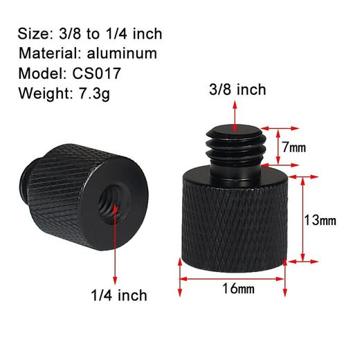 CS017 1pc - Vis de Conversion de caméra Dslr 1/4 à M10 5/8 M12, adaptateur de montage, support de lumière, vis à dégagement rapide pour trépied d'appareil photo