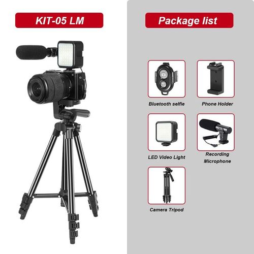 KIT-05LM - Jumpflash Kits De Tir Studio Photographie Costume Selfie Diffusé Avec Microphone LED Remplir Lumière Trépied pour Appareil Photo Numérique