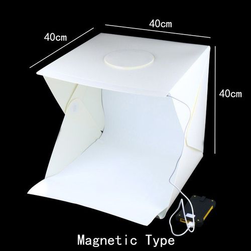 Grand 40 x 40 x 40 cm - Boîte de Studio Photo 40x40x40 cm, arrière-plan de photographie, boîte à lumière intégrée, petits objets, accessoires de Studio Photo