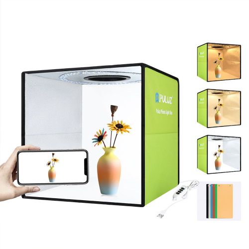 PU5032G - 30*30cm anneau Lightbox pliant Photo Studio boîte photographie Softbox boîte à lumière Studio tir tente boîte Kit avec 6 décors de couleur