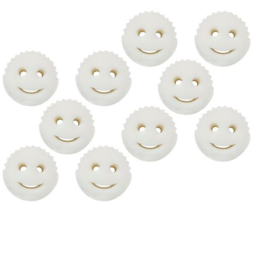 10PCS - Lot de 10 éponges pour absorber l'huile pour nettoyer la piscine,pièces de forme rondes avec la forme d'un visage souriant, idéales pour les baignoires et le Spa, récure les saletés, accessoire d'entretien,