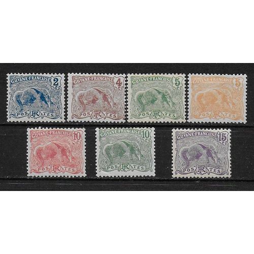 Guyane Colonie Francaise 1922 : Fourmilier - Série De 7 Timbres Neufs *