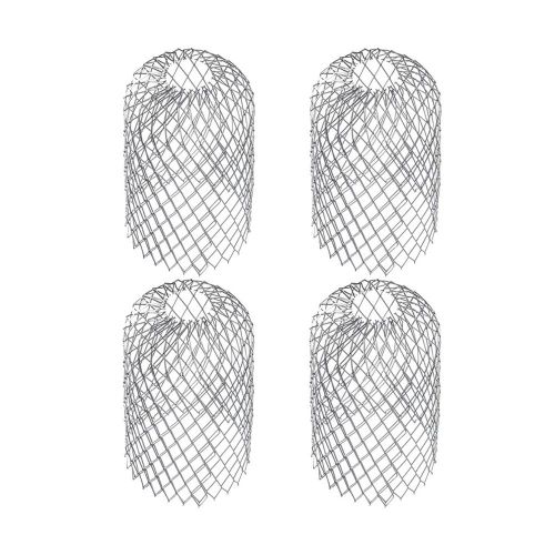 4 pièces - Protection de gouttière Anti-rouille, tuyau de vidange robuste, filtre à feuilles en acier inoxydable pour filtrer les feuilles mortes, les mauvaises herbes et les débris de poussière, 4 pièces