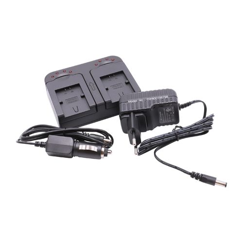 Vhbw Chargeur De Batterie Double Compatible Avec Sony Handycam Hdr-Cx410ve, Hdr-Cx450 Caméra, Dslr, Action-Cam - Chargeur + Adaptateur Allume-Cigare