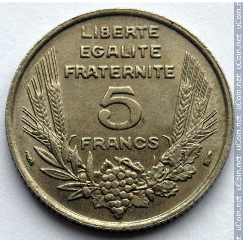 France = Pièce De Monnaie De 5 Francs, Type Bazor, Année 1933, Variété Signature Avec Petit Point