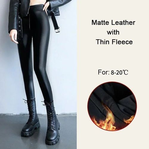 Leggings En Cuir Pu Velours Taille Haute Pour Femmes,Pantalons Sexy Pour Femmes,Sourire 256 Optique,Vêtements Chauds Pour Femmes,Hiver,
