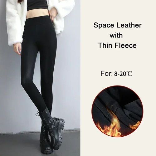 Leggings En Cuir Pu Velours Taille Haute Pour Femmes,Pantalons Sexy Pour Femmes,Sourire 256 Optique,Vêtements Chauds Pour Femmes,Hiver,