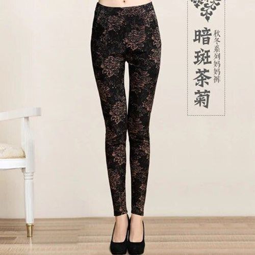 Yavo Sobuc-Leggings Chauds En Velours Pour Femmes,Pantalons Épais,Grande Taille Xxxl,Fleurs Imprimées,20 Couleurs,Style Automne Et Hiver