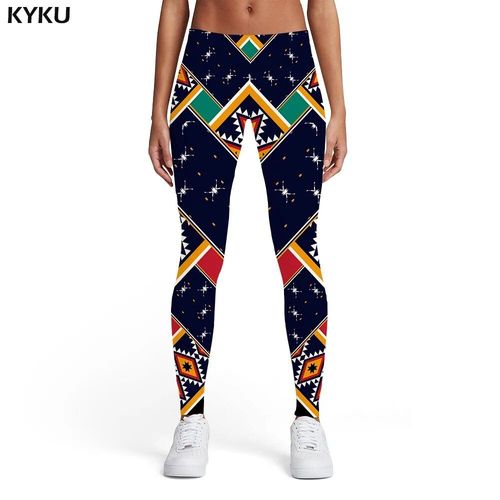 Kyku-Leggings Psychédéliques Pour Femmes,Motif Coloré,Sport,Art,Élastique,Vintage,Spandex,Pantalons De Fitness