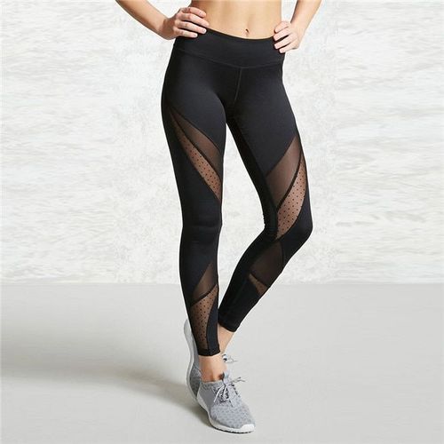 Legging En Maille Pour Femme,Pantalon Élastique,Capri,Fitness,Noir,Tendance